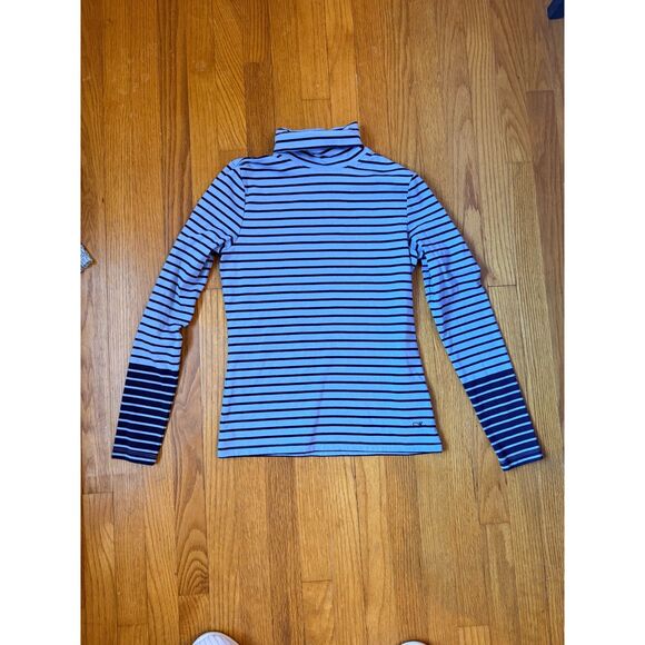 Vineyard Vines Sweaters - Vineyard Vines Blue Navy Striped Turtleneck Top Whale M